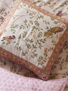 Anthropologie (1) 100% Organic Cotton Priyanka Blossom Euro Sham NEW
